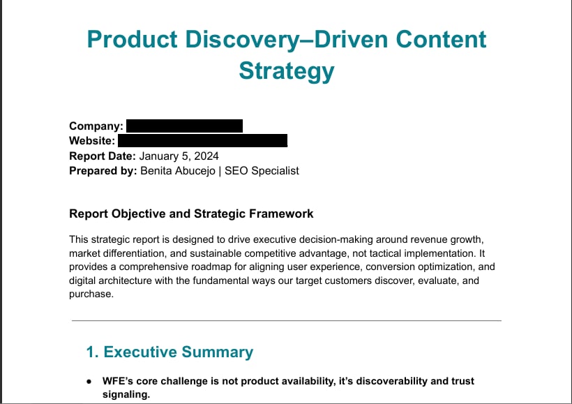 WFE Product Discovery–Driven Content Strategy